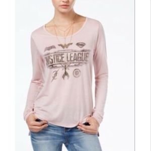 Justice League Women's Pink Various Superhero Grap